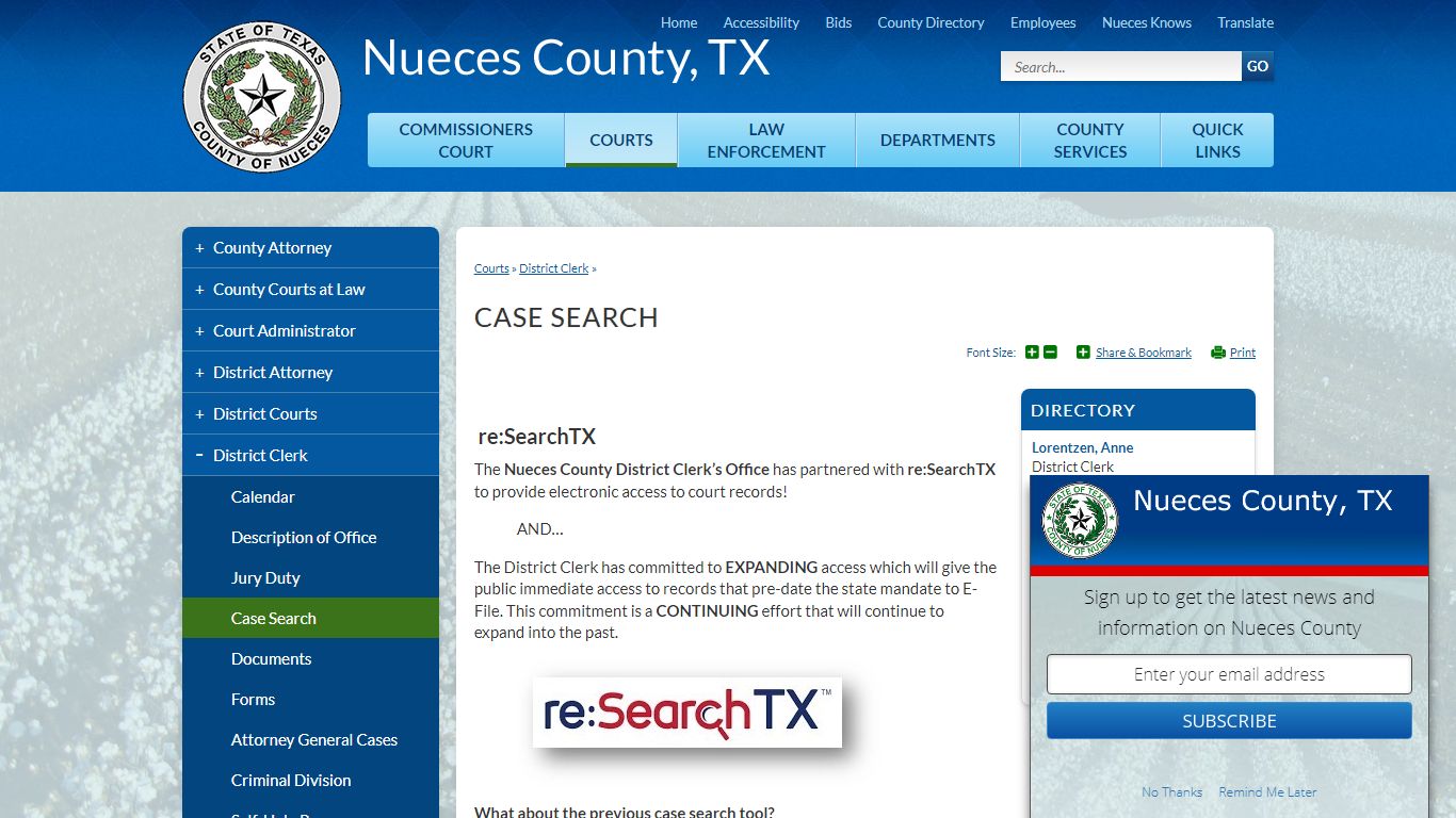 Case Search | Nueces County, TX
